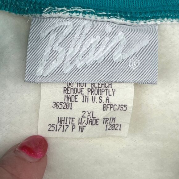 Vtg Blair Cardigan 2XL White Jade Floral Embroidered Knit Grandmacore Cozy Chic - Picture 8 of 9